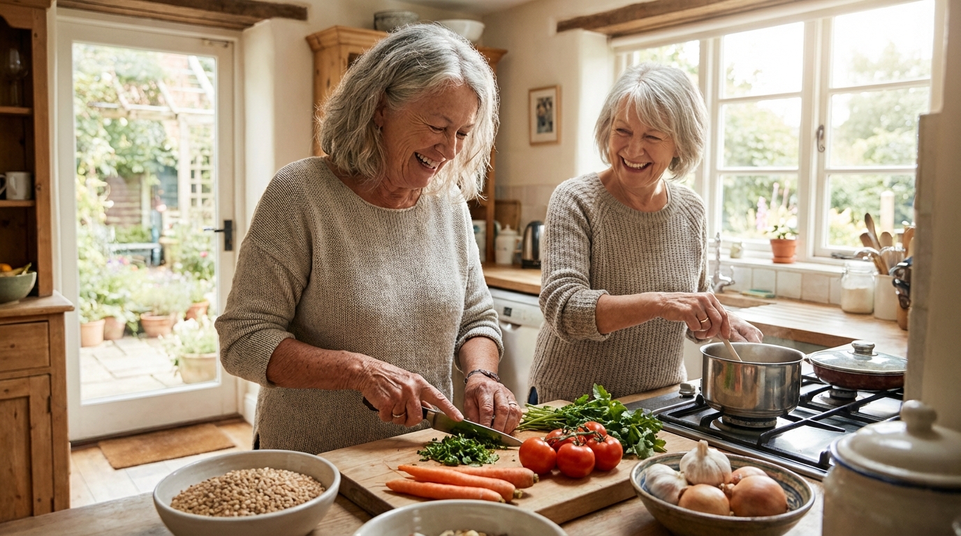 Eenvoudige ingrediënten kiezen voor samen koken